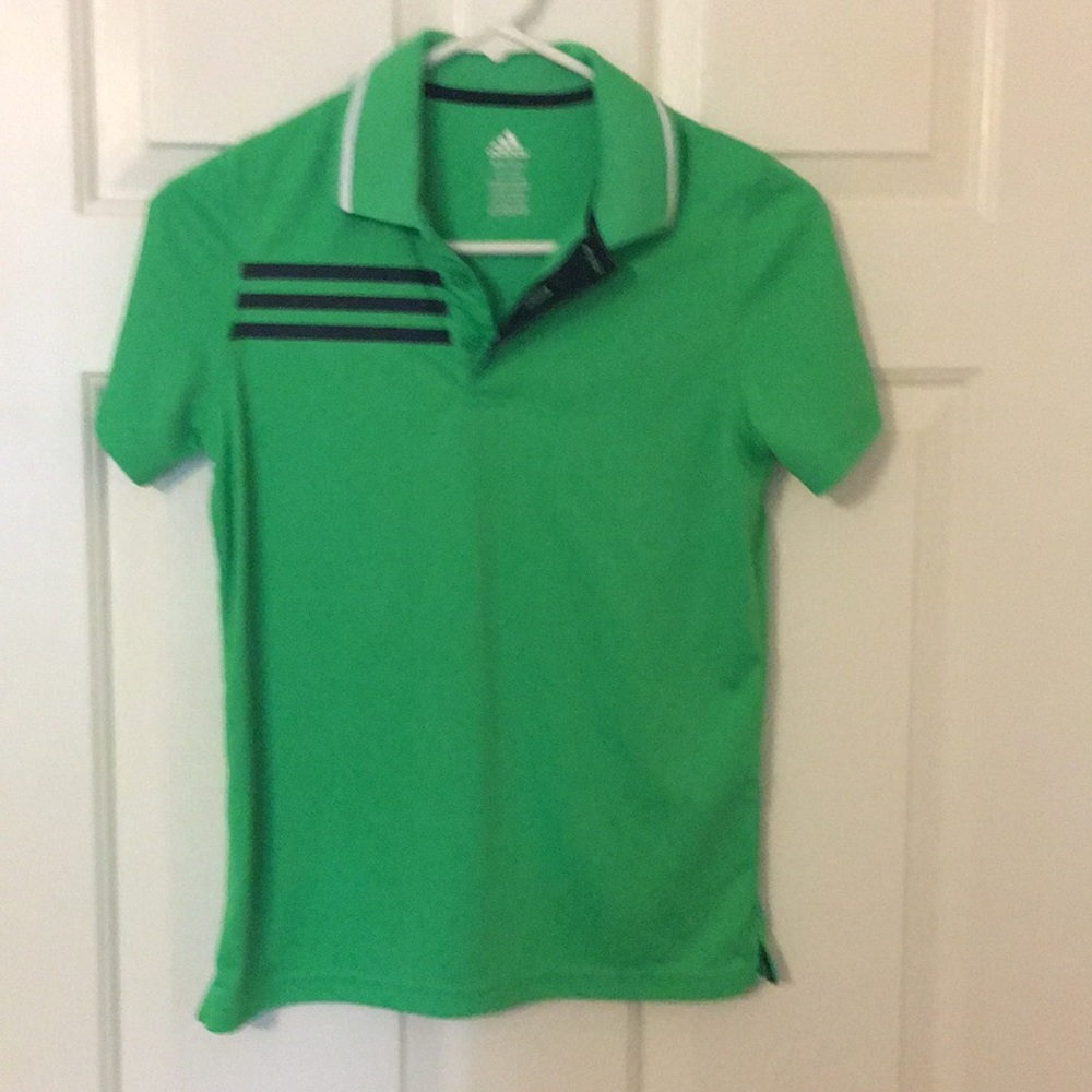 Adidas boys bright green sport shirt
